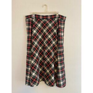 Alex Marie Women’s Plaid A-Line Midi Skirt With Side Zipper Closure Size 16